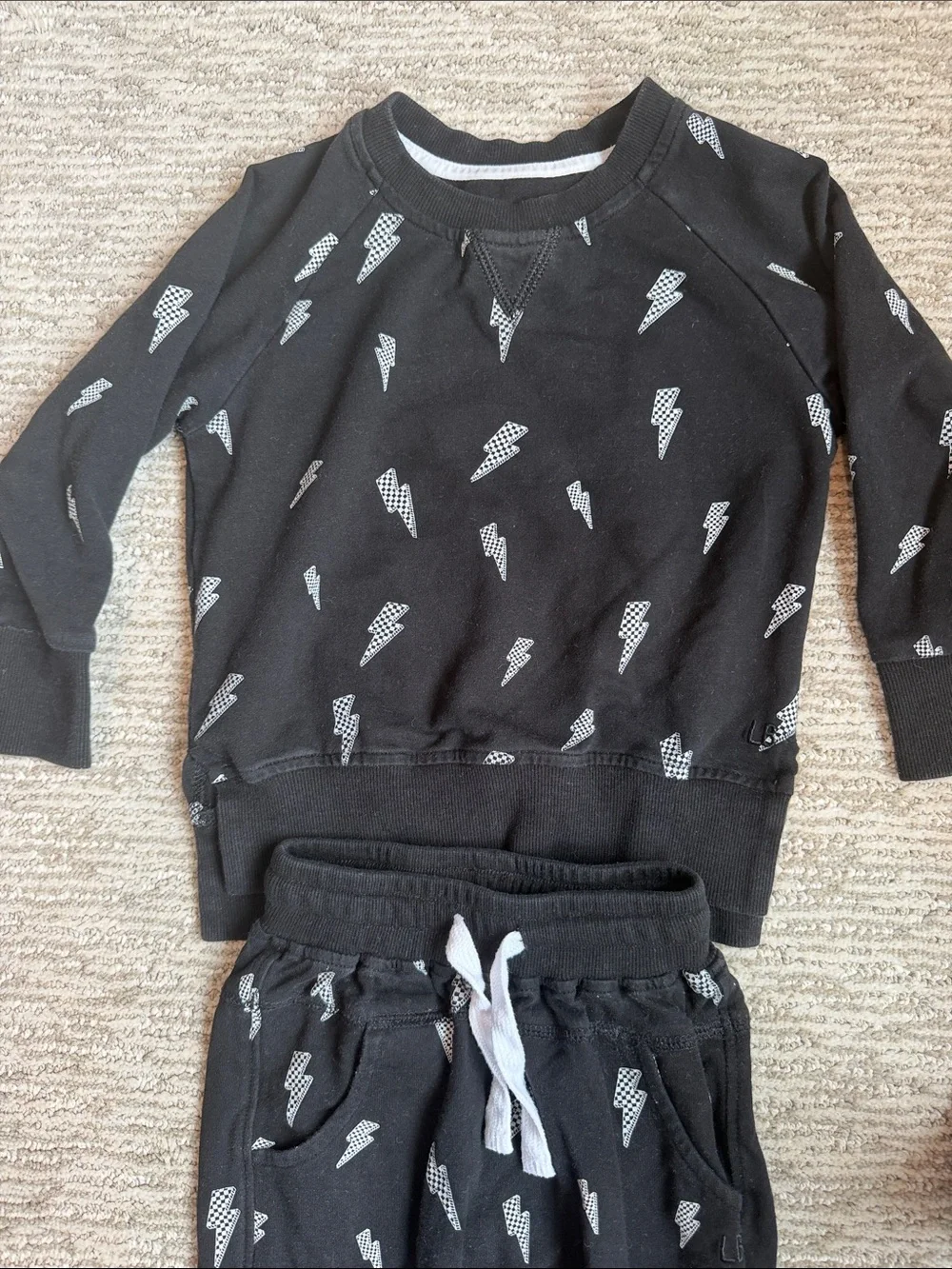 Little Bipsy Black Lightning Bolt two piece set